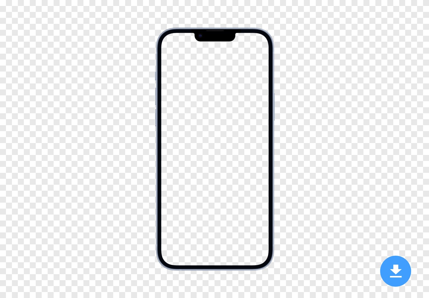 Mockup gratuit de Apple iPhone 14 (2022) en HD au format PNG et PSD avec fond transparent