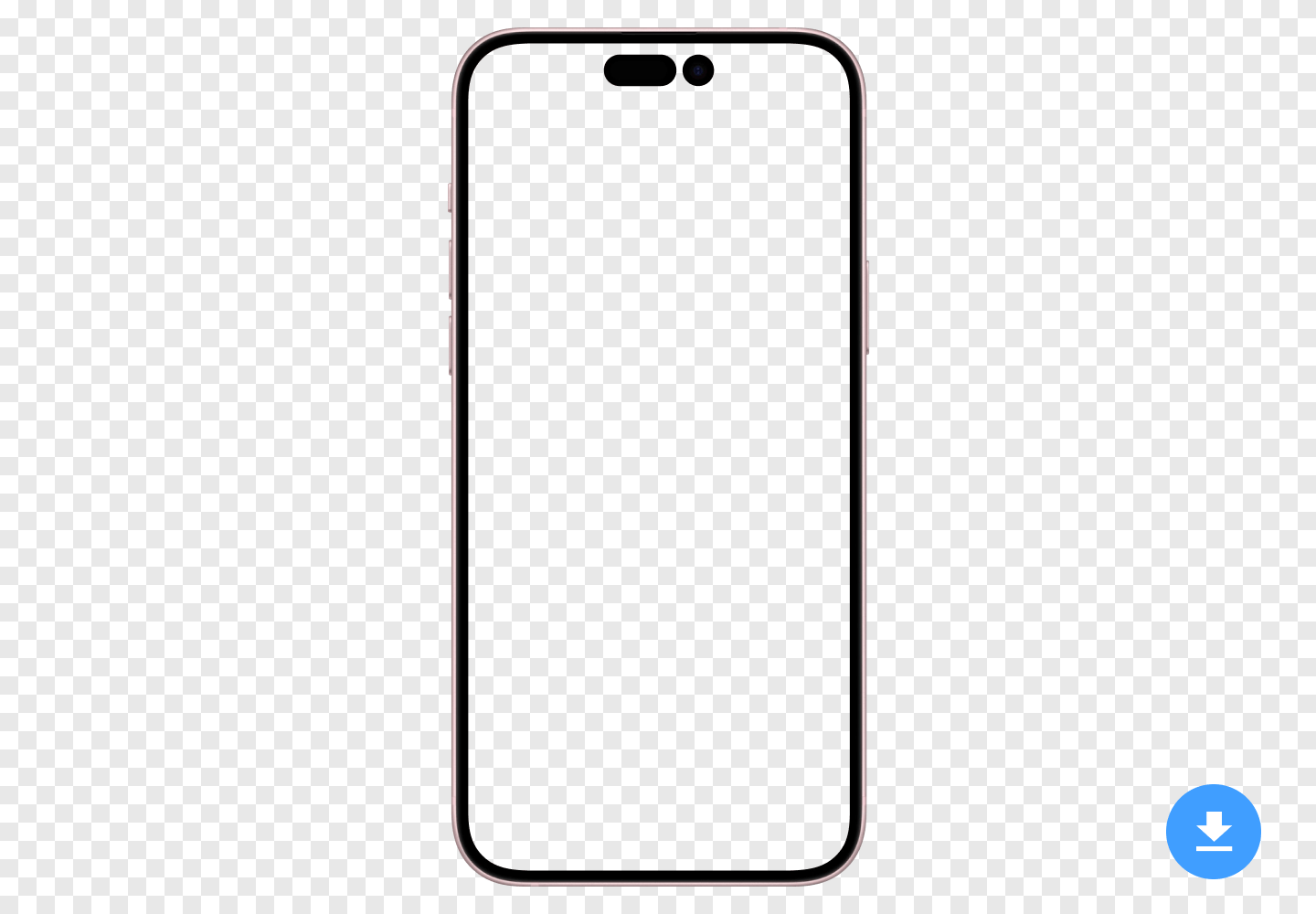 Free HD mockup of Apple iPhone 15 Plus (2023) in PNG and PSD image format with transparent background