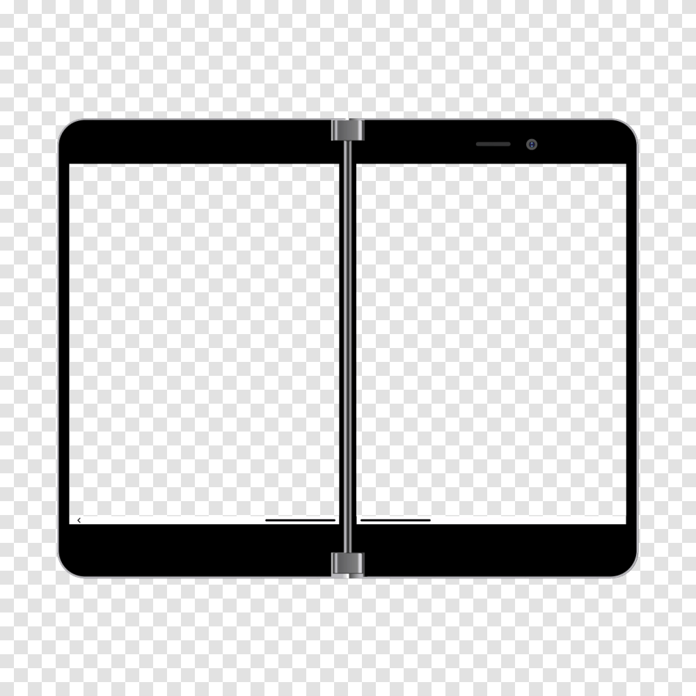 Maqueta HD gratuita de Microsoft Surface Duo en formato de imagen PNG y PSD con fondo transparente
